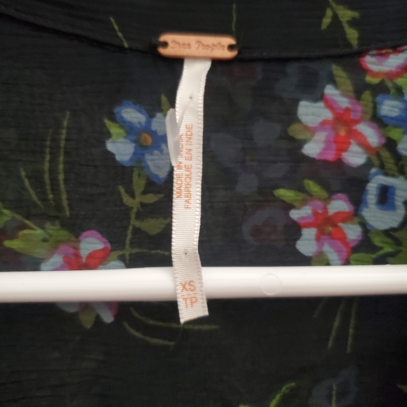 Free People Black Floral Embroidered Blouse - Picture 3 of 9